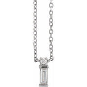 Platinum .07 CTW Natural Diamond Bar 18" Necklace