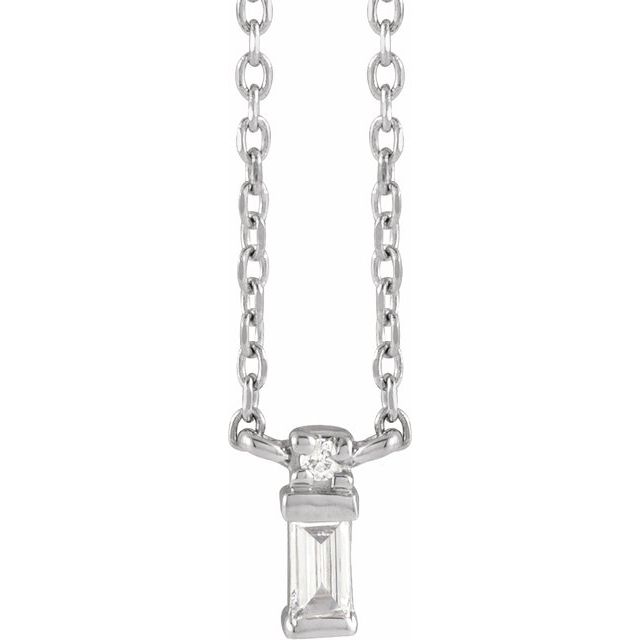 14K .05 CTW Natural Diamond Bar 18" Necklace