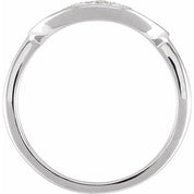 14K White 1/10 CTW Natural Diamond Initial A Ring