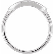 14K White 1/10 CTW Natural Diamond Initial E Ring