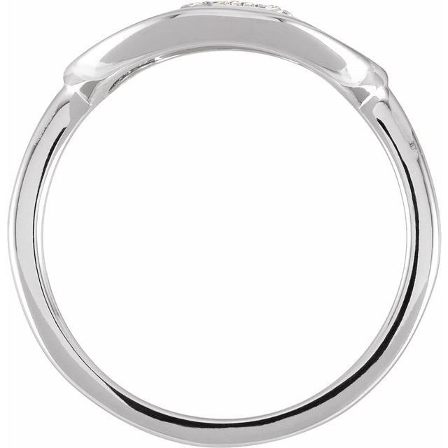 14K White 1/10 CTW Natural Diamond Initial K Ring