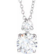 14K Lab-Grown Diamond Claw-Prong Necklace 16-18" with 1/4 to 1 CTW Diamond Weight