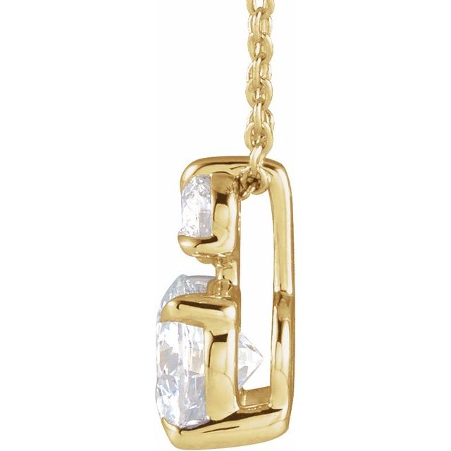 14K Lab-Grown Diamond Claw-Prong Necklace 16-18" with 1/4 to 1 CTW Diamond Weight