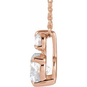 14K Lab-Grown Diamond Claw-Prong Necklace 16-18" with 1/4 to 1 CTW Diamond Weight