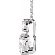 14K Lab-Grown Diamond Claw-Prong Necklace 16-18" with 1/4 to 1 CTW Diamond Weight