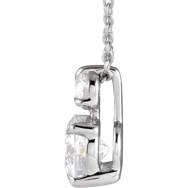 14K Lab-Grown Diamond Claw-Prong Necklace 16-18" with 1/4 to 1 CTW Diamond Weight