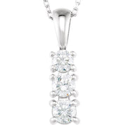 14K White 1/2 CTW Natural Diamond Graduated 18" Necklace