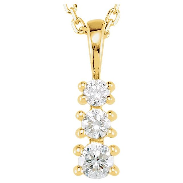 14K Yellow 1/6 CTW Natural Diamond Graduated 18" Necklace