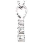 14K White 1/6 CTW Natural Diamond Graduated 18" Necklace