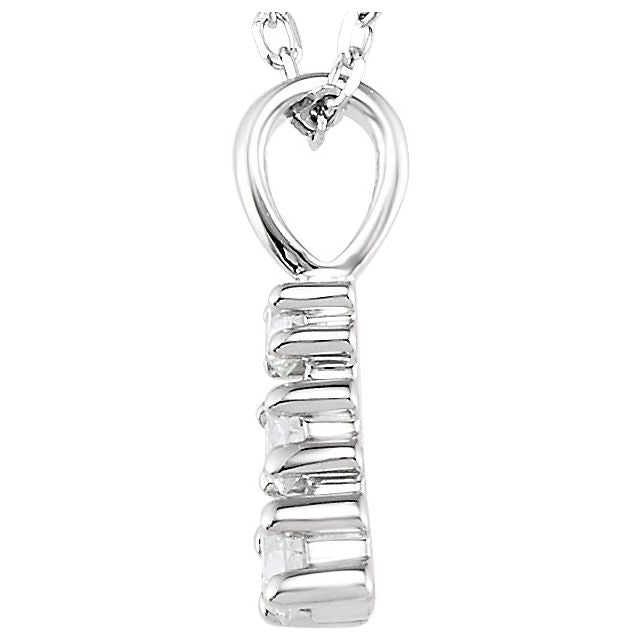 14K White 1/6 CTW Natural Diamond Graduated 18" Necklace