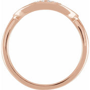 14K Rose 1/10 CTW Natural Diamond Initial A Ring