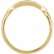 14K Yellow 1/10 CTW Natural Diamond Initial A Ring