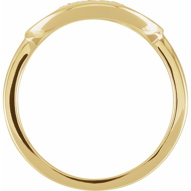 14K Yellow .08 CTW Natural Diamond Initial C Ring