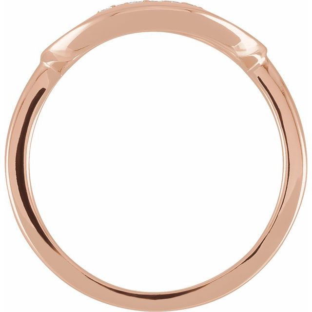 14K Rose .08 CTW Natural Diamond Initial C Ring
