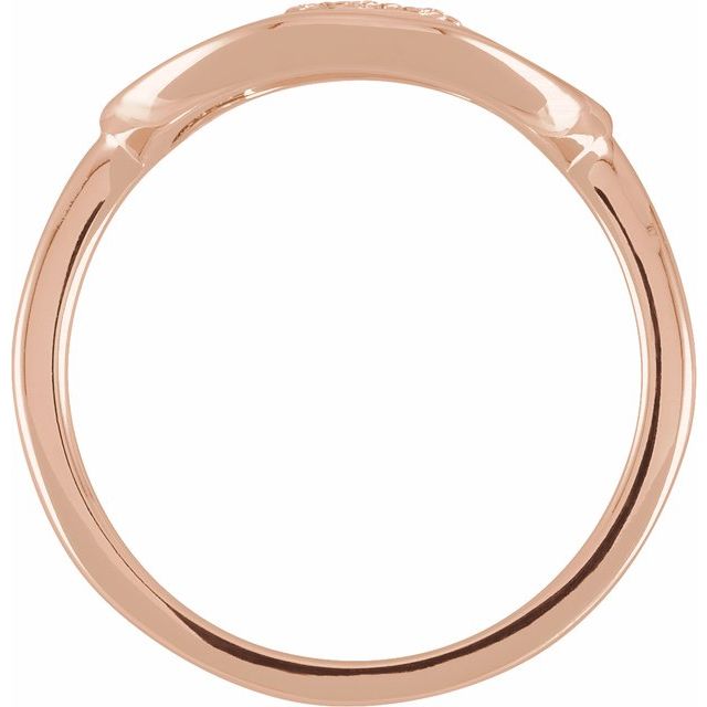 14K Rose 1/10 CTW Natural Diamond Initial K Ring