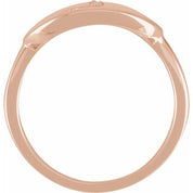 14K Rose .05 CTW Natural Diamond Initial J Ring