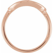 14K Rose 1/10 CTW Natural Diamond Initial E Ring