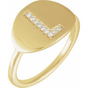 14K Yellow .05 CTW Natural Diamond Initial L Ring