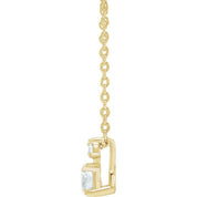14K Lab-Grown Diamond Claw-Prong Necklace 16-18" with 1/4 to 1 CTW Diamond Weight