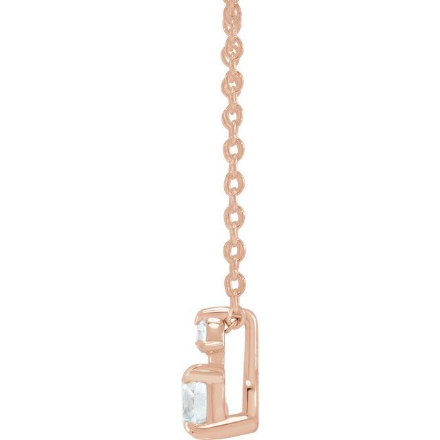 14K Lab-Grown Diamond Claw-Prong Necklace 16-18" with 1/4 to 1 CTW Diamond Weight