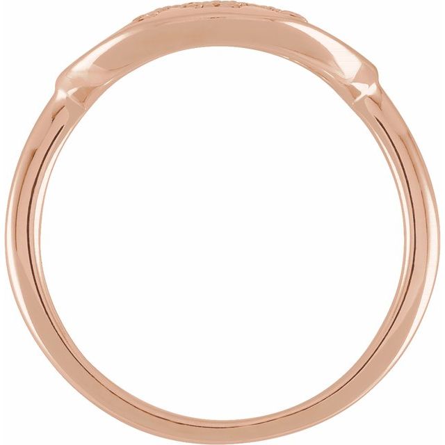 14K Rose 1/8 CTW Natural Diamond Initial M Ring