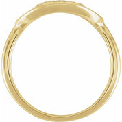 14K Yellow 1/8 CTW Natural Diamond Initial M Ring