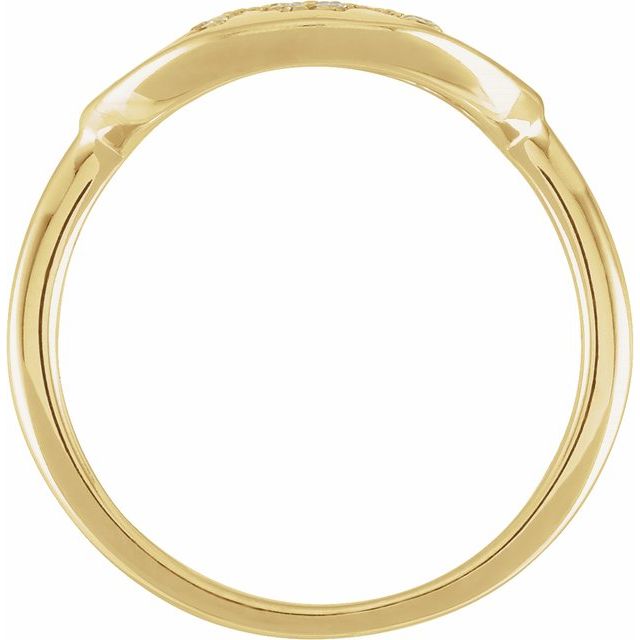 14K Yellow 1/8 CTW Natural Diamond Initial M Ring