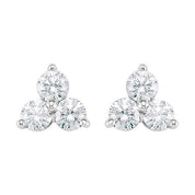 14K White 1/3 CTW Natural Diamond Three-Stone Stud Earrings