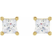 14K Yellow 3.5 mm Square 1/2 CTW Lab-Grown Diamond Earrings