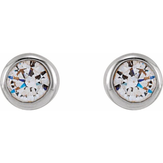 14K White 2.5 mm Round 1/6 CTW Lab-Grown Diamond Earrings