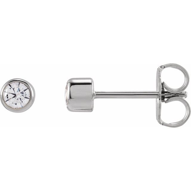 14K White 3 mm Round 1/5 CTW Lab-Grown Diamond Earrings