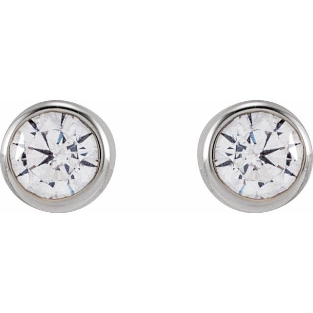 14K White 3 mm Round 1/5 CTW Lab-Grown Diamond Earrings