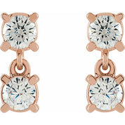 14K Rose 1/2 CTW Lab-Grown Diamond Two-Stone Earrings