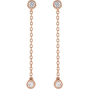 14K Rose 1/4 CTW Lab-Grown Diamond Chain Earrings