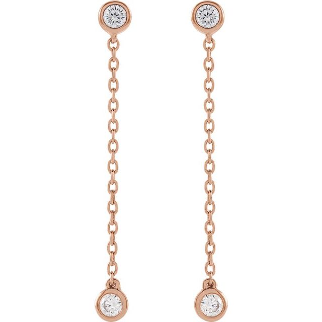 14K Rose 1/4 CTW Lab-Grown Diamond Chain Earrings