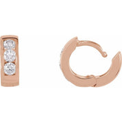 14K Rose 1/5 CTW Natural Diamond 10 mm Hinged Hoop Earrings