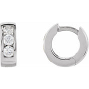 Platinum 1/5 CTW Natural Diamond 10 mm Hinged Hoop Earrings