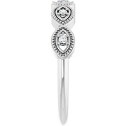 Sterling Silver .07 CTW Natural Diamond Evil Eye Stackable Ring