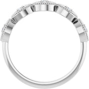 Sterling Silver .07 CTW Natural Diamond Evil Eye Stackable Ring