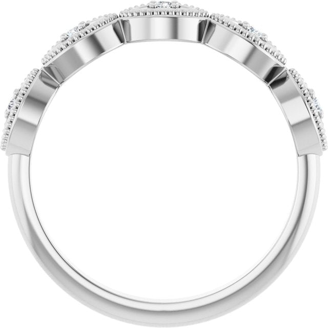 Sterling Silver .07 CTW Natural Diamond Evil Eye Stackable Ring