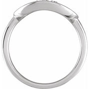14K White .07 CTW Natural Diamond Initial S Ring