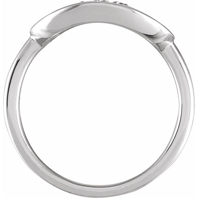 14K White .07 CTW Natural Diamond Initial S Ring