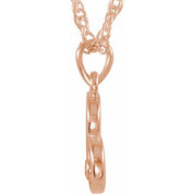 14K Rose .03 CT Natural Diamond Heart 18" Necklace