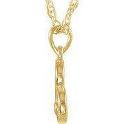 14K Yellow .015 CT Natural Diamond Heart 18" Necklace