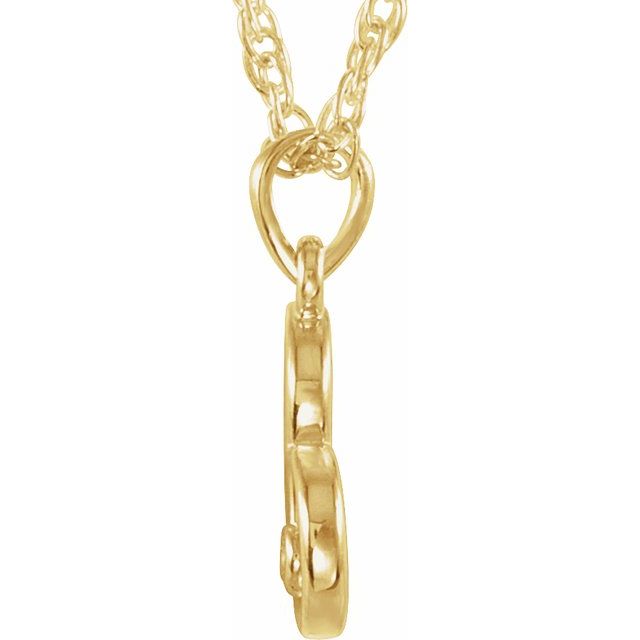 14K Yellow .015 CT Natural Diamond Heart 18" Necklace