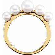 10K Yellow Gold Cultured Freshwater Pearl Ring with White Pearls