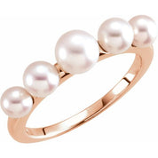 10K Yellow Gold Cultured Freshwater Pearl Ring with White Pearls