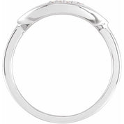 14K White 1/10 CTW Natural Diamond Initial D Ring
