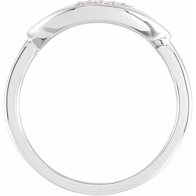 14K White 1/10 CTW Natural Diamond Initial D Ring