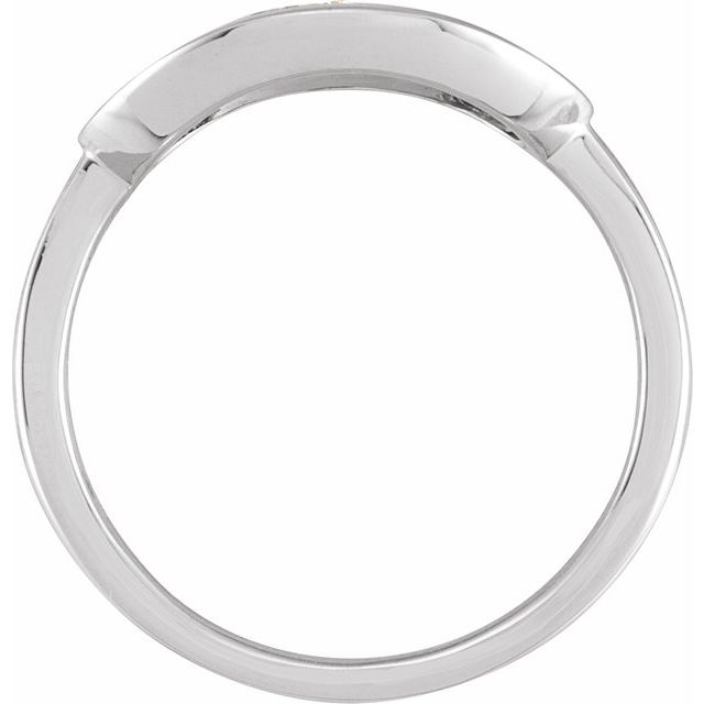 14K White 1/8 CTW Natural Diamond Initial G Ring